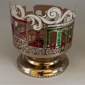 Bath & Body Works Holiday Train Candle Holder with Red and Green Accents